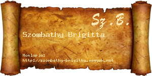 Szombathy Brigitta névjegykártya